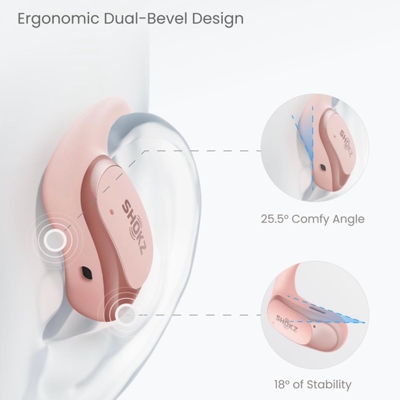Shokz Pink Wireless Earbuds with Charging Case - Picture 3 of 3